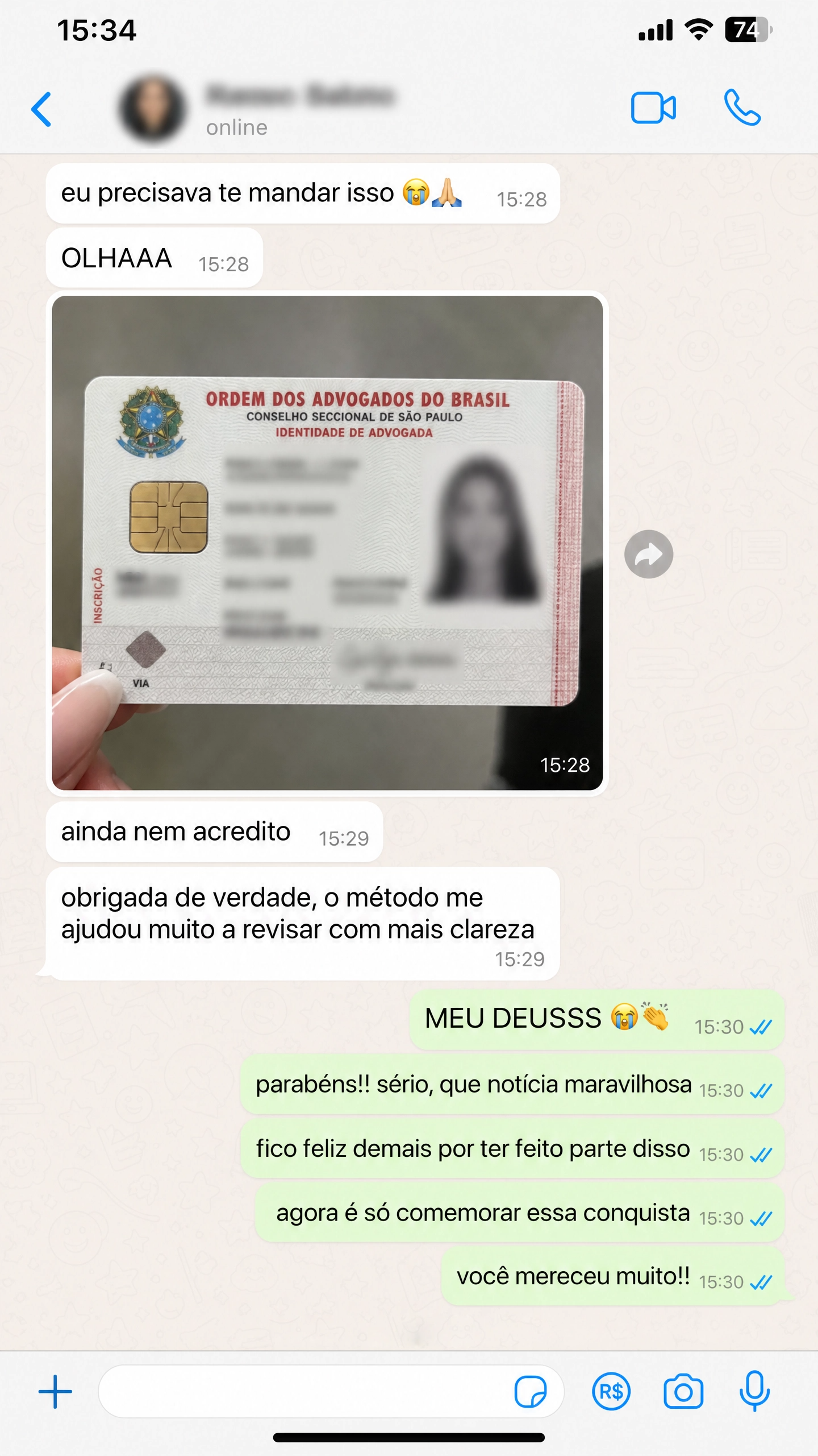 Depoimento WhatsApp